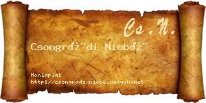 Csongrádi Niobé névjegykártya